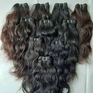 ผมแท้จากอินเดียใต้ ชนิด Remy แบบดิบ 100% ผมมนุษย์บริสุทธิ์ ต่อผมแบบ Double Weft Double Drawn  น้ำหนัก 100 กรัม ทุกสี - Product Image 1