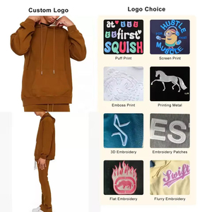 2025 hommes décontracté nouvelle Collection d'automne moka marron évasé empilé pantalon de survêtement survêtement personnalisé blanc empilé survêtement pour unisexe - Product Image 5