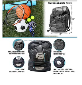 Sac à dos de sport Fit Active pour football, basketball, soccer et volleyball - Sac d'équipement sportif multifonctionnel - Product Image 3