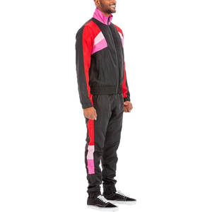 Conjunto de 2 piezas de chándal cortavientos sólido de talla grande personalizable al por mayor de nailon 100% de alta calidad - Product Image 2