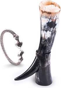 CUERNO MUGS INDIA FÁBRICA PRODUCTOS ARTESANALES Cuerno Taza para beber Nuevo diseño Cuerno natural Original Viking Drinking - Product Image 2