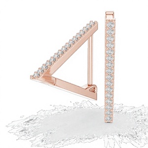 Pendientes de Aro Geométricos Triangulares de Moissanita en Plata de Ley 925 - Product Image 1