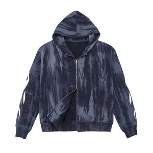 2025 Sudadera con capucha personalizada con cremallera completa para hombre de alta calidad peso pesado de gran tamaño algodón de rizo francés Vintage lavado ácido 100% algodón a granel - Product Image 2