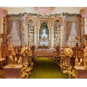 Increíble escenario de Boda del sur de la India de oro blanco, escenario tradicional de gran boda, escenario de fibra de lujo para centro de convenciones - Product Image 1