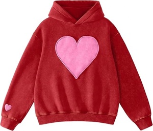 Femmes surdimensionné sweat à capuche coeur Patch Couples sweats à capuche poids lourd Vintage polaire femmes sweats à capuche 2025 - Product Image 1