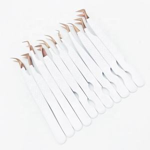 Juego de pinzas para pestañas de acero inoxidable sólido con etiqueta privada personalizada, Punta puntiaguda de oro rosa, pestañas de volumen al por mayor - Product Image 6