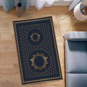 <b>Navy</b> & Gold Prayer <b>Rug</b>: Elegant Muslim Religious Decor, Printed <b>Rug</b>,Nonwoven Thin <b>Rug</b> - Product Image 5