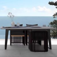 Ensemble de table et chaises de jardin en aluminium, mobilier de jardin extérieur, table basse en métal et chaises