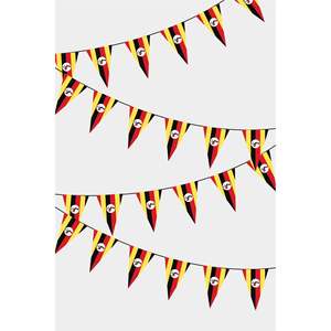 Party <b>Banners</b> Uganda Triangular Flag Bunting - Product Image 1