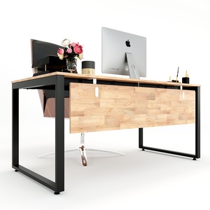 HBRT007 - Bureau de direction rectangulaire 160x80, design moderne et luxueux en mélaminé, mobilier de bureau au design minimaliste pour immeuble de bureaux - Product Image 2