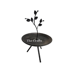 ชั้นวางเค้กสองชั้นดีไซน์ใบเซิร์ฟเวอร์ขนมสีทองแบบพรีเมี่ยม - Product Image 2