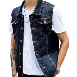 Chaleco vaquero transpirable de alta calidad con diseño personalizado para hombre, chaleco vaquero bajo MOQ para hombre, chaleco vaquero para hombre recién llegado - Product Image 3