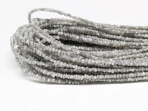 Cuentas de diamantes blancos naturales sin cortar, regalo hecho a mano en bruto, virutas de diamantes grises, cuentas de piedra larga, cuentas de Joyería de diamantes - Product Image 4