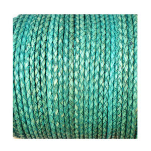 Gran oferta, lo último en cordones de cuero trenzado de 4 capas de 3mm, tinte Natural, accesorios de joyería artesanal DIY antiguos, conjunto completo de componentes a la venta - Product Image 1