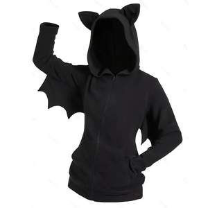 Sweat à capuche personnalisé de haute qualité100 % coton avec strass Sweat à capuche chauve-souris avec strass Sweat à capuche Hip Hop Y2K avec logo personnalisé - Product Image 1