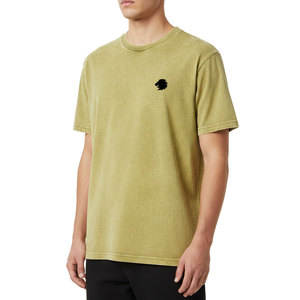 T-shirts pour hommes en coton délavé, style unique, logo personnalisé, meilleur matériau, en stock, nouvelle tendance - Product Image 1