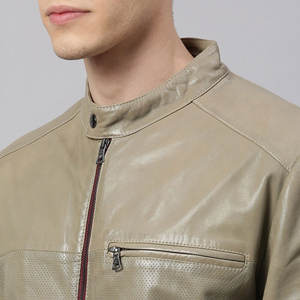 Hot Selling New Fashion Men's Winter <b>Jacket</b> Cow Skin Leather Stand Collar <b>Waterproof</b> Breathable Windproof <b>Thin</b> Thickness - Product Image 5