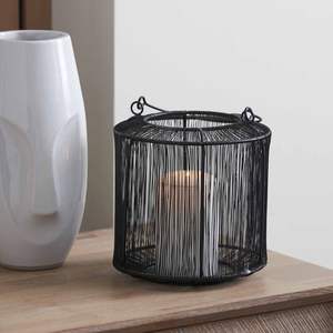 Lanterne en fer noir, style nautique, table, intérieur, maison de plage, entrée, bougie en métal, style décontracté et aéré, accent de décoration pour la maison - Product Image 4