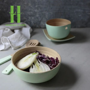 Meilleures ventes de bols de service en bambou Vaisselle en gros Saladier Assiette OEM Couleurs Tailles Emballage personnalisé du Vietnam Fait à la main - Product Image 6