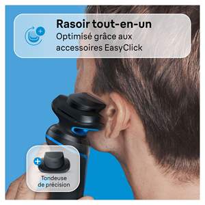 Afeitadora Eléctrica Inalámbrica Recargable para Hombre, Impermeable IPX7, con Cinco Cuchillas y Accesorio Recortador para Afeitar y Recortar la Barba - Product Image 4