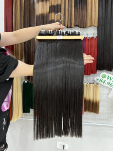 2025 prix de gros Double dessiné os droit couleur naturelle vente chaude micro cheveux Remy cheveux tissage Extension Vietnam 10-90cm - Product Image 4