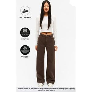 Jeans à jambes larges pour femmes tendance, taille haute, coupe ample, denim écologique, pantalon durable, style streetwear, taille 26-40 OSCA - Product Image 2