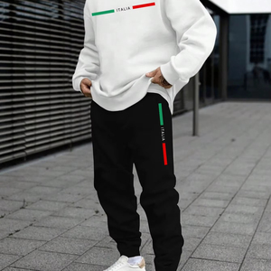 Ensemble de survêtement pour homme d'automne, sweat-shirt à col rond et pantalon de survêtement en 2 pièces, style décontracté, pull-over sportif, pantalon pour homme, vêtements hip-hop, vêtements de sport - Product Image 1