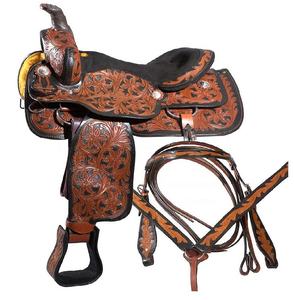 Sillín de carreras de barril de alta calidad, sillín de caballo occidental hecho a mano de cuero genuino Premium, sillín de Rodeo ligero para jinetes - Product Image 1