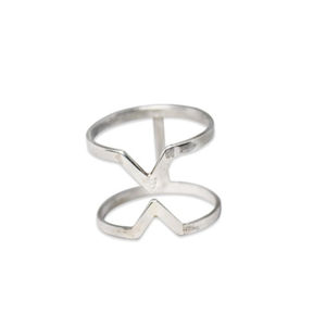 Meilleur fait à la main 925 Sterling Silver V Rings Double Band Jewelry Chevron Rings Minimalist Jewelry Gift For her silver Jewelry - Product Image 1