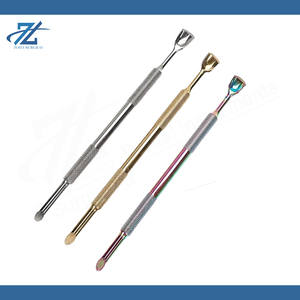 Outil pousse-cuticules double tête en acier inoxydable, 3 couleurs, réutilisable et durable, pour manucure, fabrication au Pakistan - Product Image 3
