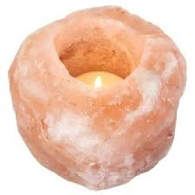 wholesale Top Selling Relaxation and stress relief Natural Himalayan Pink Rock Salt T Light Candle Holder Premium Salt Holder