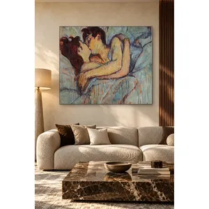 Fida Toulouse-Lautrec au lit : l'embrassage, impression sur toile - Product Image 1