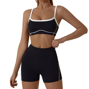 Verano último diseño Atlético alto elástico Fitness desgaste sin costuras Yoga gimnasio 2 piezas conjunto ajustado medias mujeres Yoga conjuntos para niñas - Product Image 6
