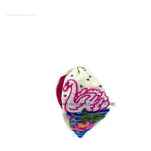 Bandeaux de style turban de haute qualité accessoires de cheveux au lit perles de verre en tissu embelli à la main pour élégant chic chic - Product Image 6