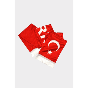 Foulard hijab en satin de soie avec drapeau turc et strass, bonnet uni en jersey pour voile, modal, polyester et autres matières voiles - Product Image 4