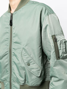 Chaqueta bomber de nailon con cuello levantado personalizada al por mayor, chaqueta bomber de talla grande para hombre, servicio OEM con chaquetas decorativas con patrón - Product Image 4