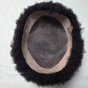 Peluca de Cabello Humano Indio 100%, Estilo Afro, con Ondas Sueltas y Profundas, Resistente al Agua, Base Mono BD - Product Image 1