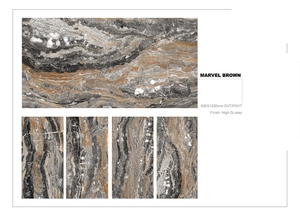 MARVEL-Azulejos de Porcelana de Alto Brillo, Azulejo Antibacteriano, Antideslizante, Color Marrón, 600x1200mm, Interior, Baño, Habitación Europea Moderna - Product Image 2