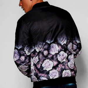 Chaqueta de invierno de béisbol de bombardero de satén para hombre hecha a medida con chaqueta de sublimación de cuello levantado - Product Image 3