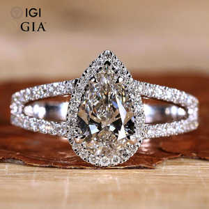 RB Gems IGI Certifié CVD HPHT Lab Grown Original Rose Gold Eternity Wedding Band Ring Princess Cut Pear Moissanite Party - Product Image 4