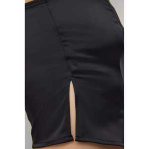 Chemise en satin chic pour femmes Taille unique Logo brodé Soie tricotée Formelle décontractée Col rond Manches courtes Polyester Automne Printemps - Product Image 4