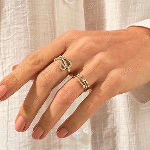 Anillo de diamante Natural para mujer, sortija de diamante Natural, diseño moderno, para el día de la madre - Product Image 2