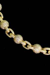 Collier chaîne en or rhodié de luxe serti de moissanite glacée de 15 carats, bijoux orthodoxes hip-hop, chaîne à maillons statement, cadeau de fête - Product Image 5