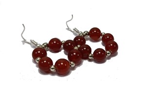 Boucles d'oreilles en perles de cornaline rouge en cristal Boucles d'oreilles en cristal de mode avec pierres précieuses de guérison Ensemble de bijoux pour femmes grossiste de perles - Product Image 4