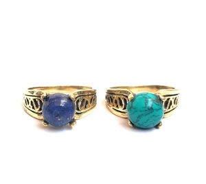 Anillo de oro con piedras preciosas de lapislázuli Real, anillo hecho a mano, anillo de piedra natal, anillo de piedras preciosas naturales - Product Image 2