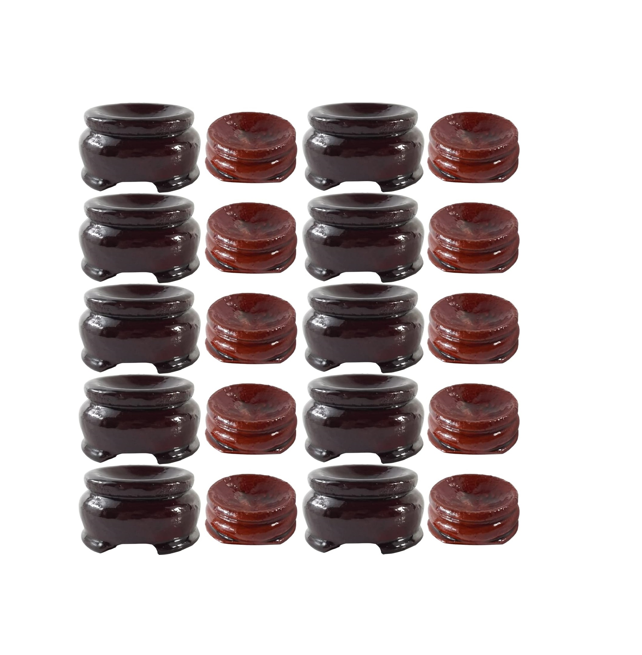 20pcs Dark Red Crystal Ball Globe Stone Display Stand 2 Sizes Metal Egg Tools with Base Holder
