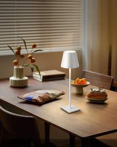 Lampada da Tavolo <span class=keywords><strong>LED</strong></span> Ricaricabile Moderna e Minimalista, Luce Notturna/da Scrivania con Dimmerazione Continua a 3 Colori e Luce Soffusa, Batteria Inclusa - Product Image 4