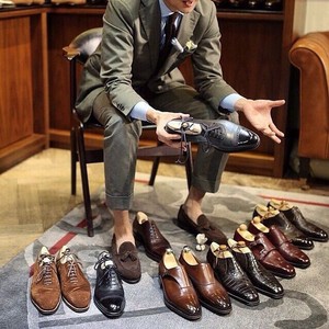 Automne Premium hommes chaussures habillées Design de luxe Double sangles système cuir moine sangles confortable orteil supérieur utilisation de bureau élégant - Product Image 2