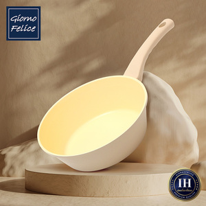 Giornata Felice 28cm IH Multi fonte di calore padella per Wok antiaderente con manico giallo pentole versatili - Product Image 3