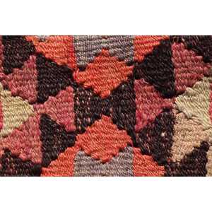 Vintage Turkish Rug 2.7x14.4 ft (82x440 cm), Kilim <b>Red</b> <b>Wool</b> Rug - Product Image 5